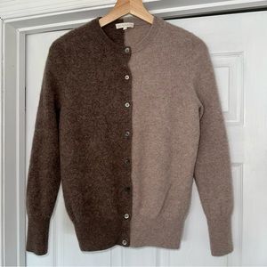 Ann Mashburn Cashmere Wool Cardigan S Tan Brown